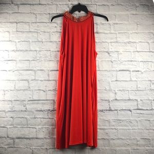 Est. 1946 Orange Sleeveless Flowy Midi Dress